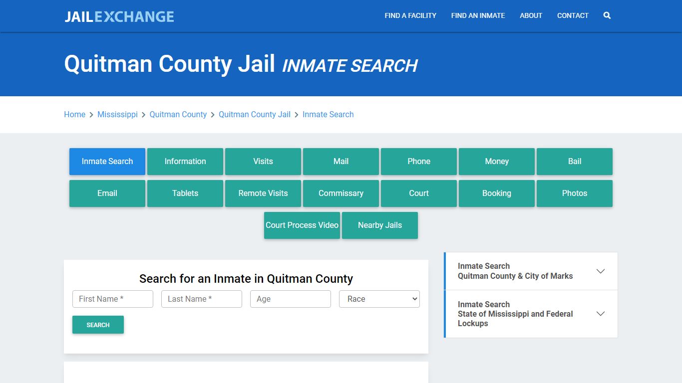 Quitman County Jail, MS Inmate Search: Roster & Mugshots