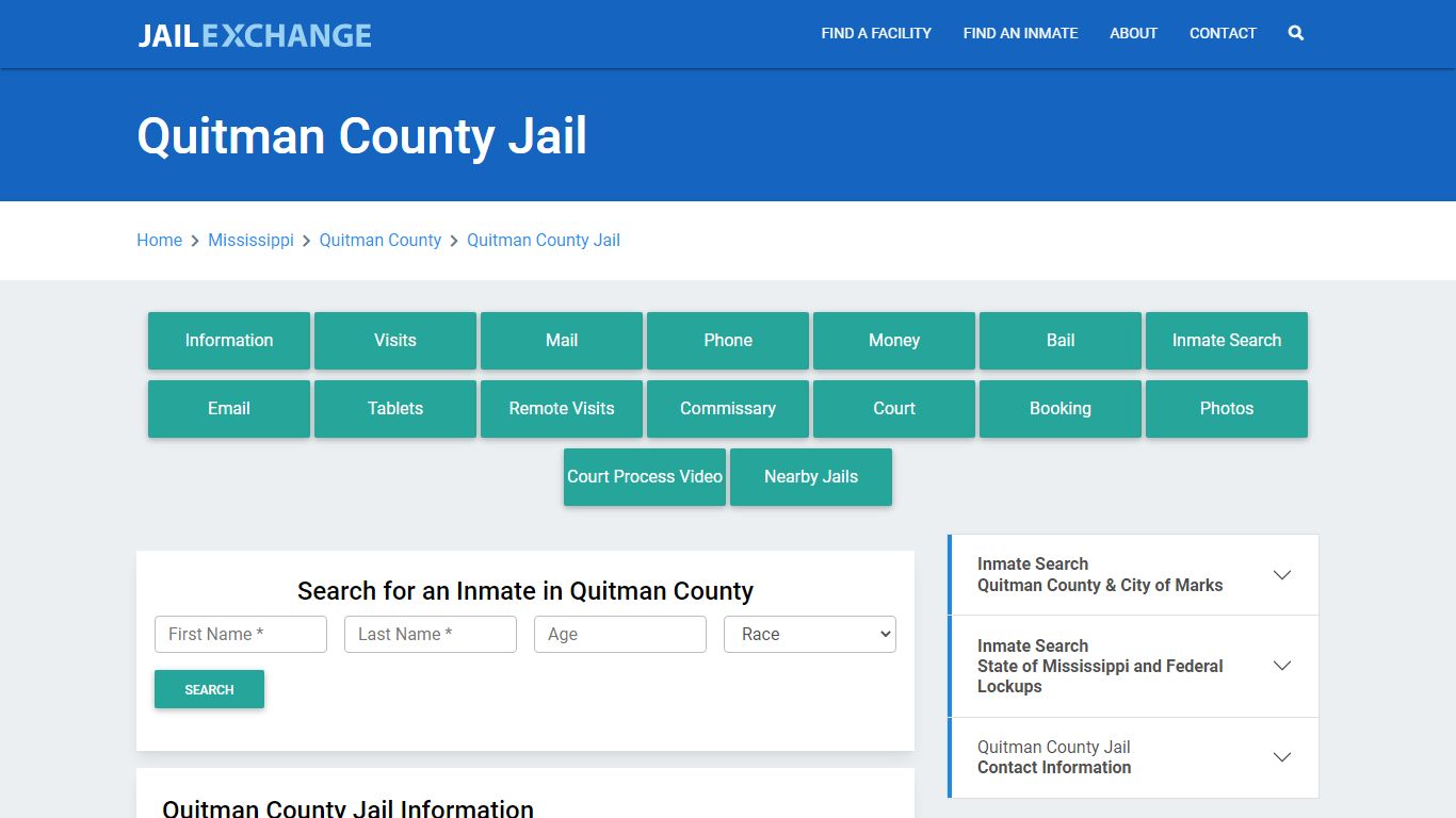 Quitman County Jail Roster Lookup, MS, Inmate Search